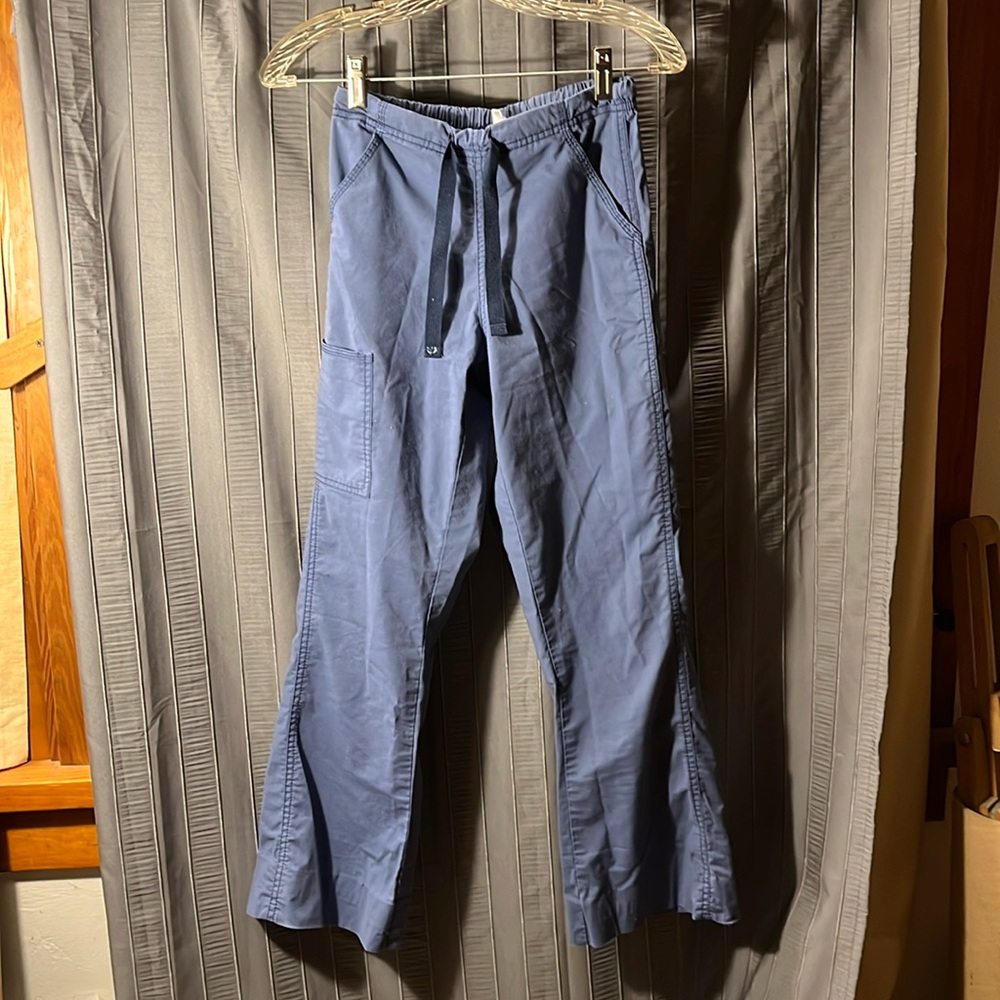 Scrub Pants Spread Good Cheer, Blue, Elastic Waist, Size XXS